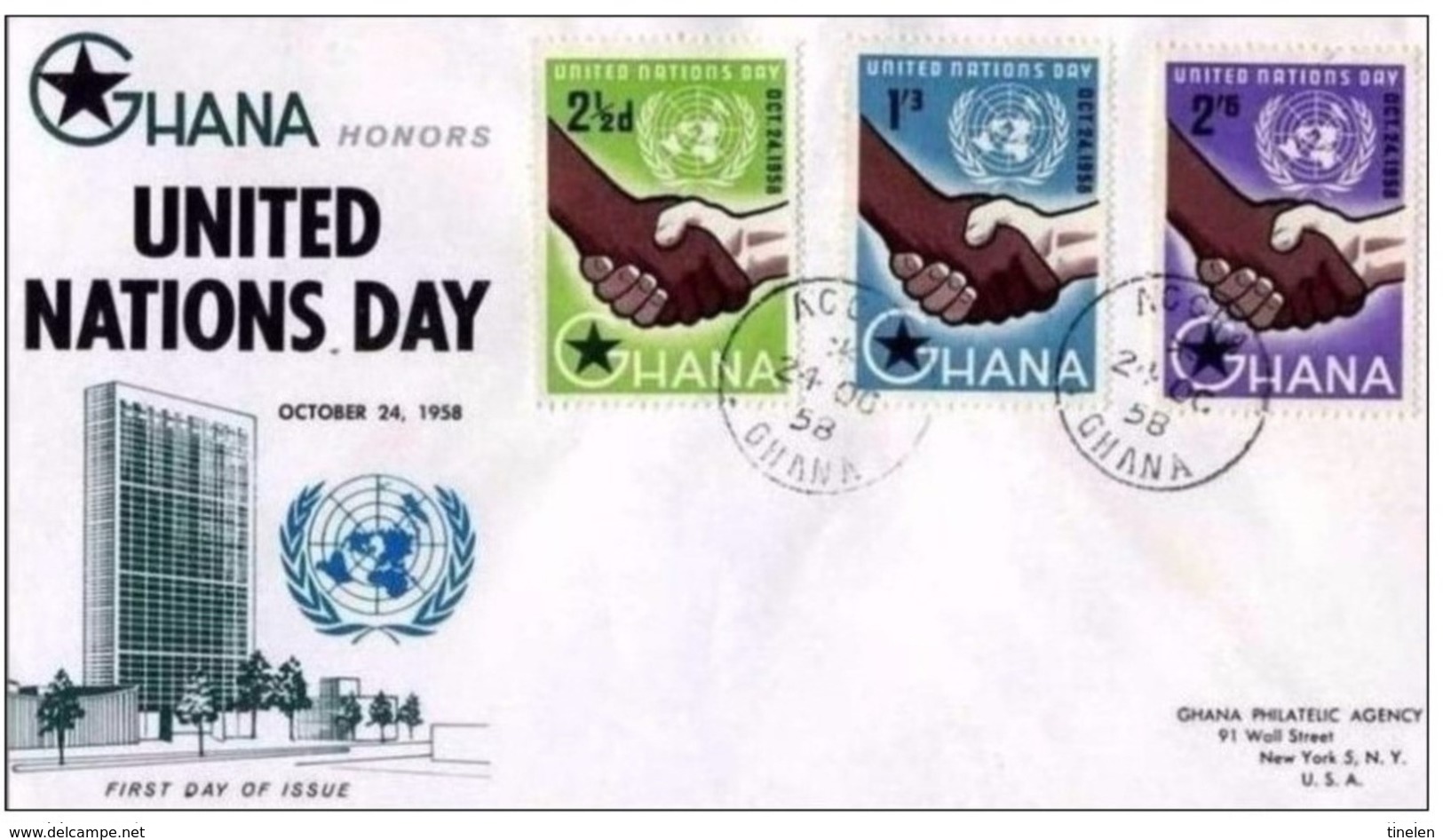 ONU - 24 10 1968  FDC GHANA  RACCOMANDATA ESTERO - Ghana (1957-...)