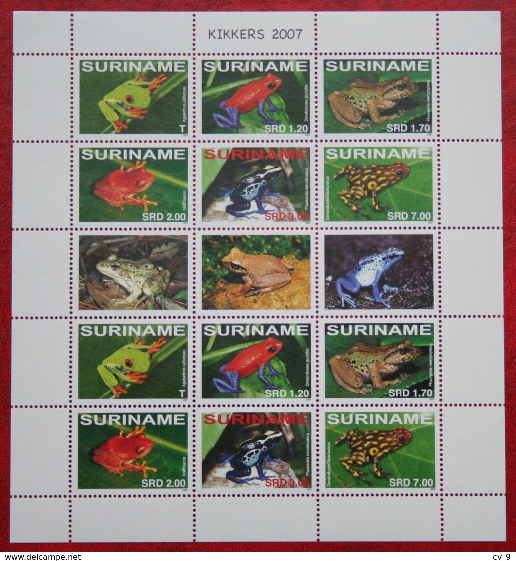 Surinam / Suriname 2007 Kikker Frog Frosch Grenouille Complete Sheet (ZBL 1493-1498 Mi 2166-2171) POSTFRIS / MNH ** - Suriname