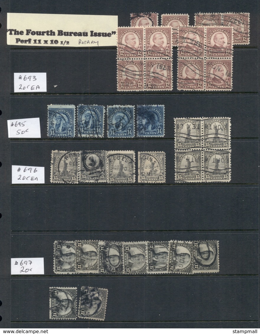 USA 1920's on Assorted Oddments Fourth Bureau issues 16 scans