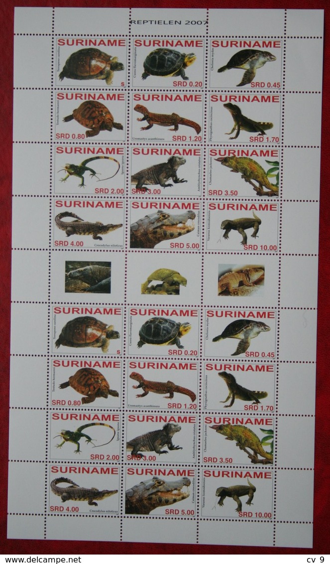 Surinam / Suriname 2007 Turtle Schilpad Reptielen Reptiles Crocodile (ZBL 1437-1448 Mi 2108-2119) POSTFRIS / MNH ** - Surinam