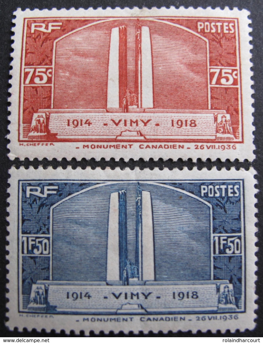 R1680/198 - 1936 - VIMY - N°316 à 317 NEUFS* - Cote : 28,00 € - Ongebruikt