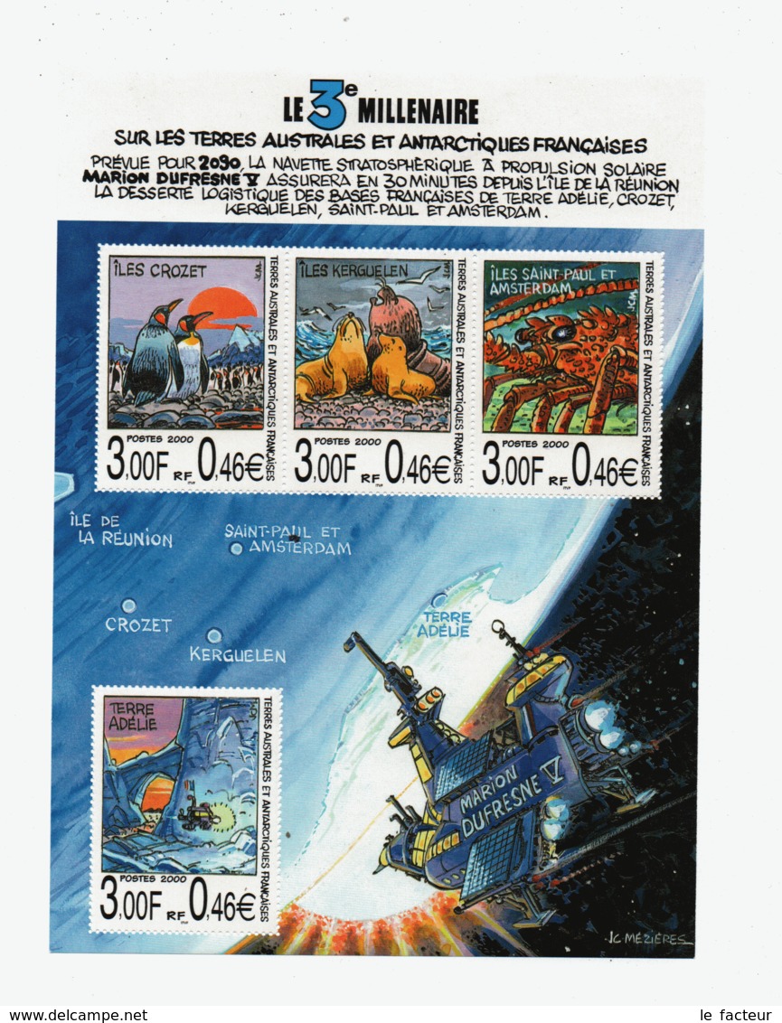 VP4L9 TAAF FSAT Antarctique Antarctic Neuf°° MNH 2000 Bloc 4  Bande Dessinée 3eme Millénaire - Blocs-feuillets