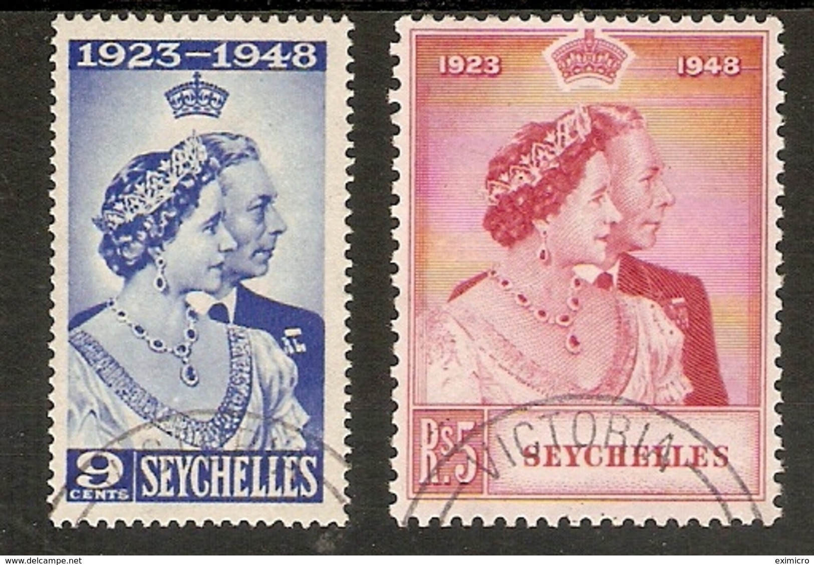 SEYCHELLES 1948 SILVER WEDDING SET VERY FINE USED Cat £48+ - Seychelles (...-1976)