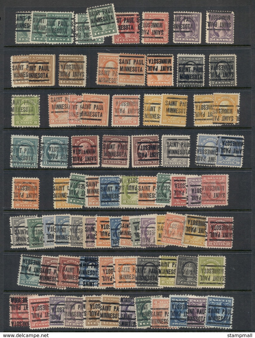 USA 1908-1919 Washington Franklin Precancels T&C Assortment, Minnesota 3 Scans - Used Stamps