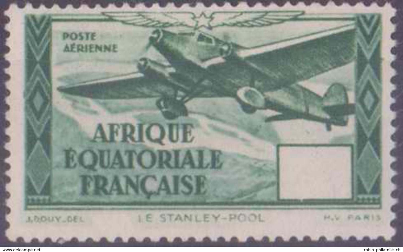 Afrique équatoriale Française Poste Aérienne N° 35 5f Vert Sans Valeur Dans Le Cartouche Qualité: * Cote:  € - Neufs