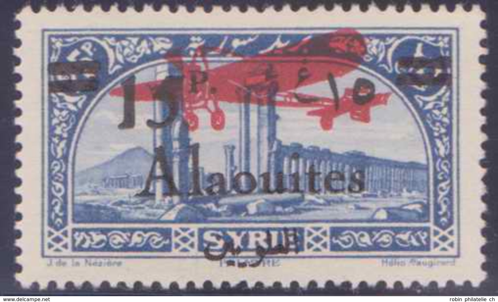 Alaouites Poste Aérienne N° 13 15piastres Sur 25 Bleu Qualité: * Cote: 0 € - Unused Stamps