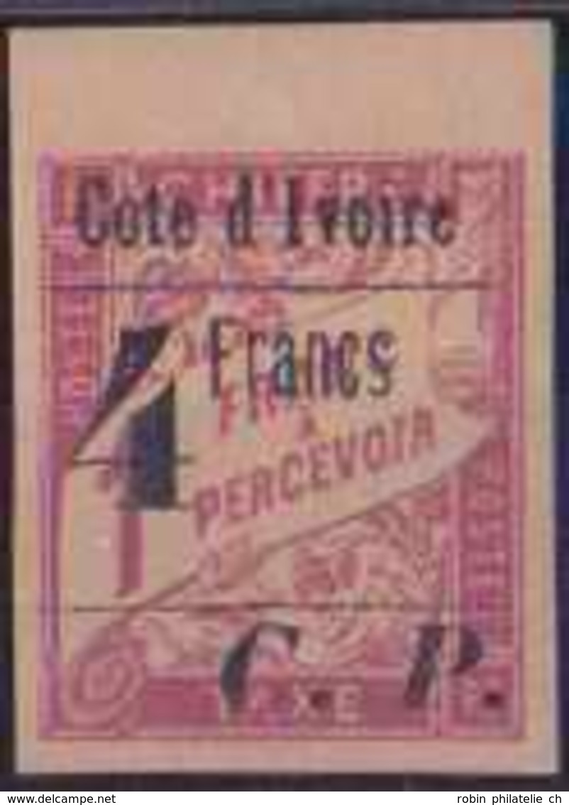 Cote D'Ivoire Colis Postaux N° 21 4f Sur 1f Rose Sur Paille Bdf Qualité: * Cote: 325 € - Neufs