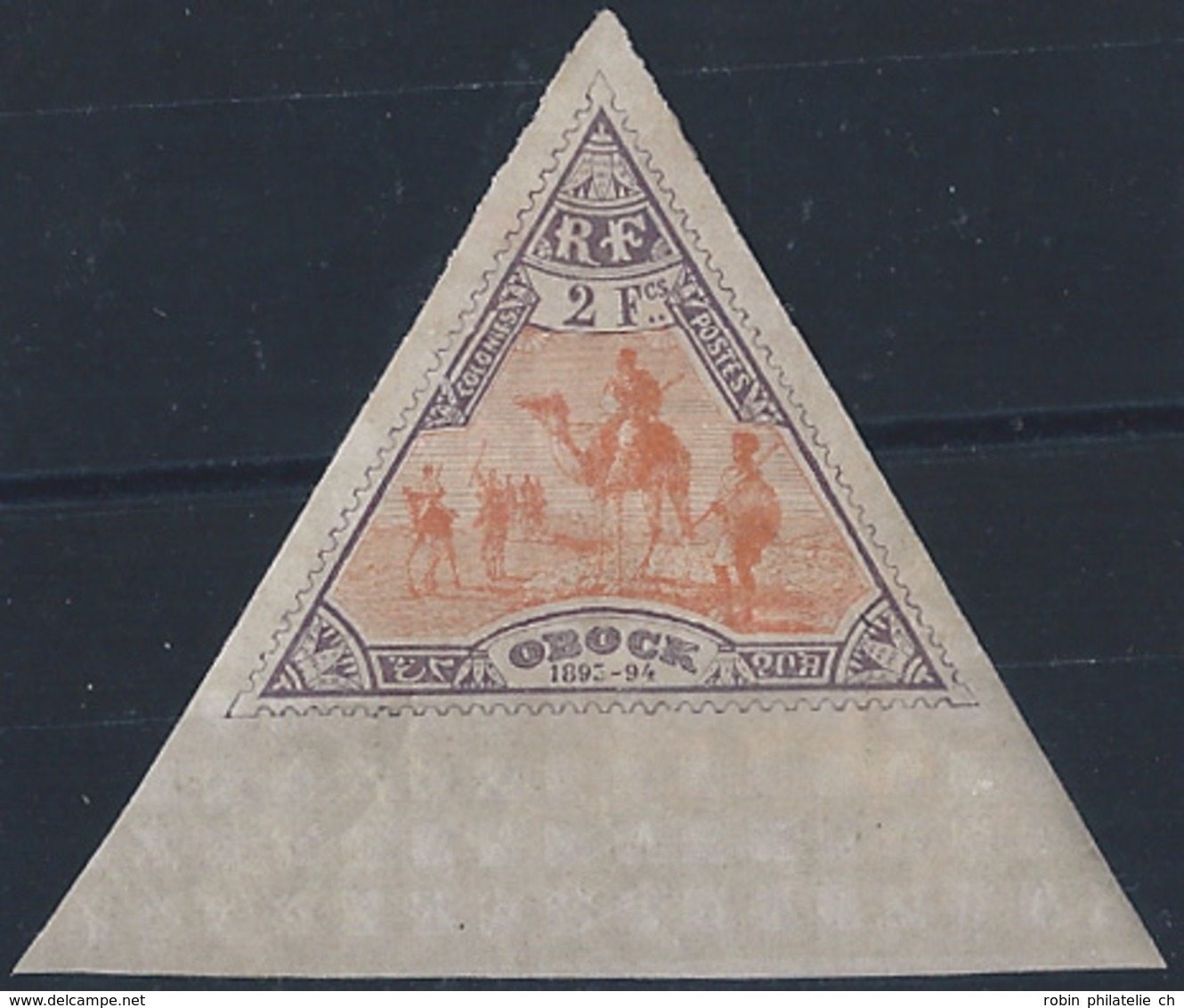 Obock Postes N° 60 2f Méhariste Violet Et Orange Bdf Qualité: * Cote: 130 € - Unused Stamps