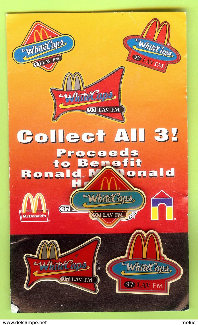 3 Pin's Mac Do McDonald's White Caps '97 (Carton Usé) - 2AA08 - McDonald's