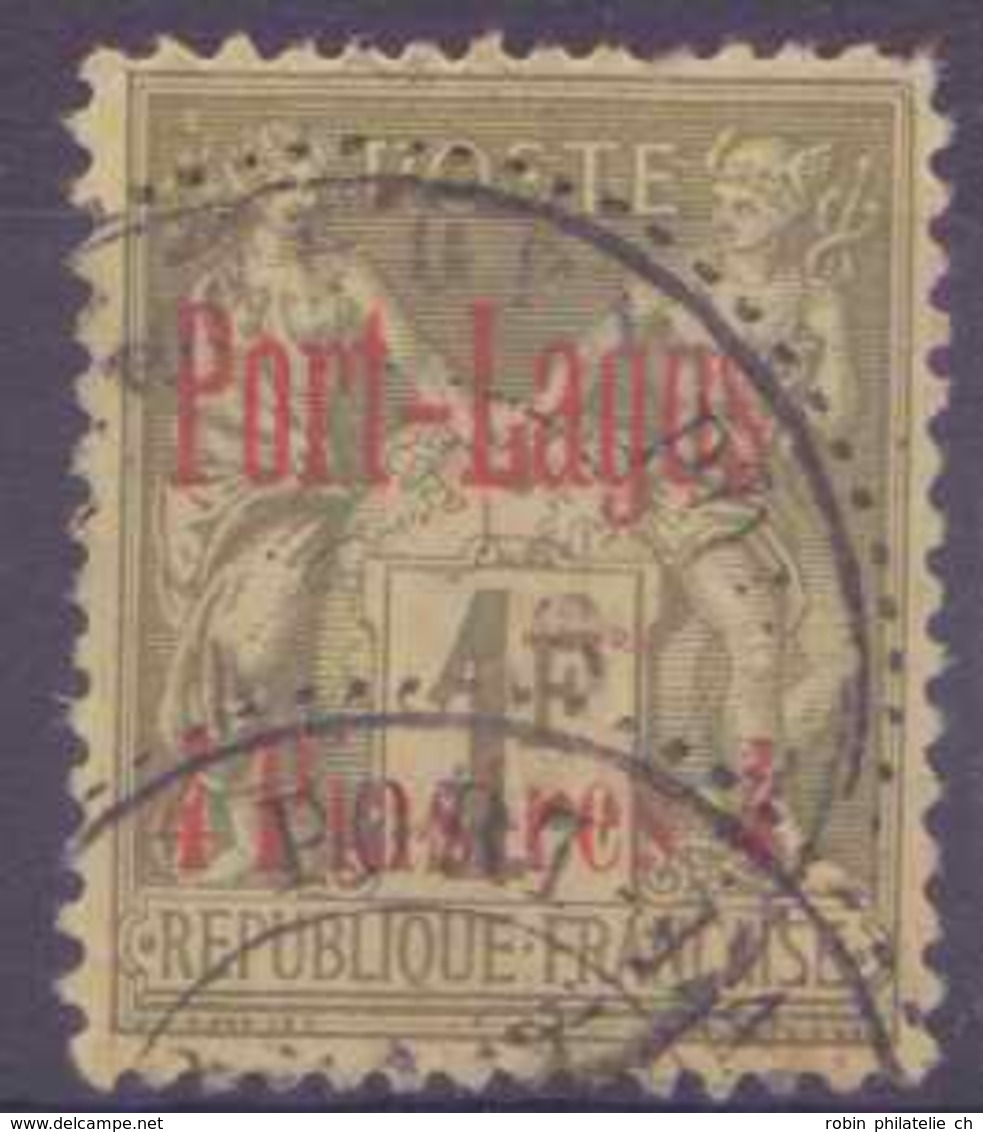 Port Lagos Postes N° 6 4pi Sur 1f Vert-olive Sage TB Qualité: Obl Cote: 105 € - Oblitérés