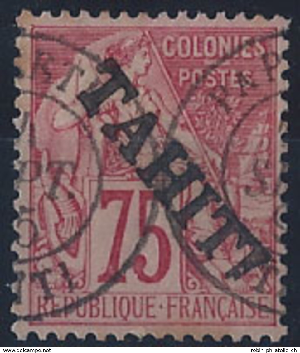 Tahiti Postes N° 17 75c Rose Obl Papeete TB Qualité: Obl Cote: 100 € - Used Stamps