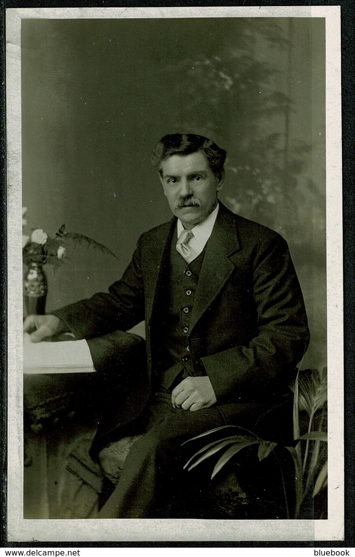 Ref 1243 - Early Real Photo Postcard - Old  Man With Moustache - Coventry Photographer - Photographs