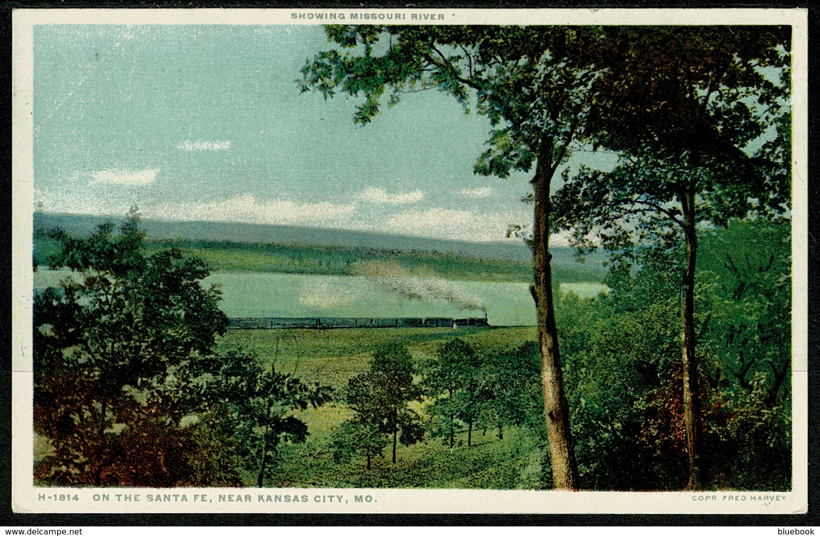 Ref 1243 - USA Postcard - Steam Railway Train - On The Santa Fe Near Kansas City Missouri - Kansas City – Missouri