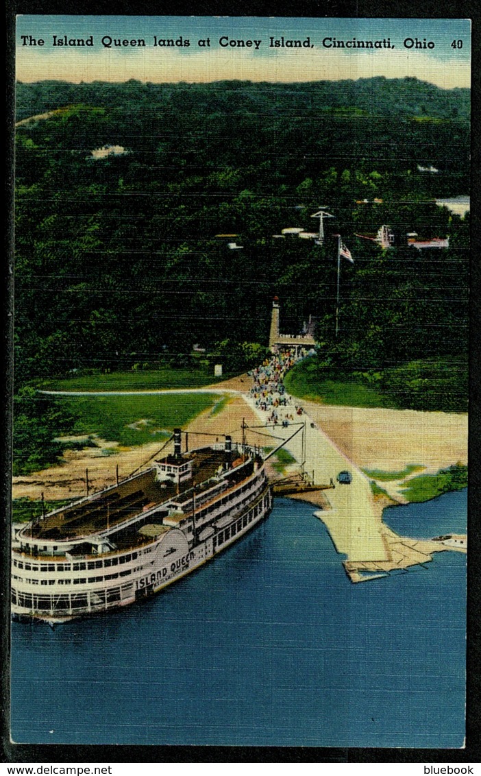 Ref 1243 - USA Postcard - Ship "The Island Queen" At Coney Island - Cincinnati Ohio - Cincinnati
