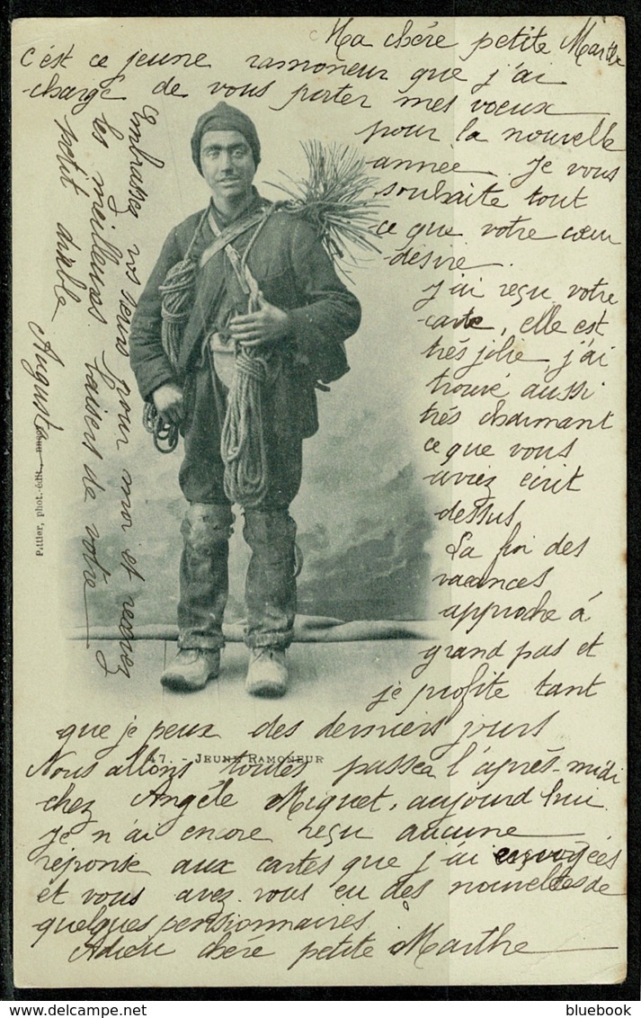 Ref 1243 - 1901 Ethnic Postcard - Chimney Sweep - France 10c Internal Rate - Europe