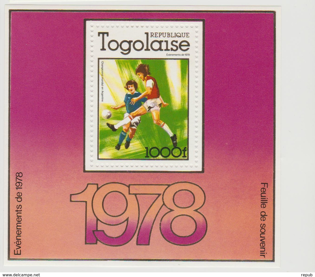 Togo 1978 Evénements De 1978 BF Coupe Du Monde De Football ** MNH - Togo (1960-...)