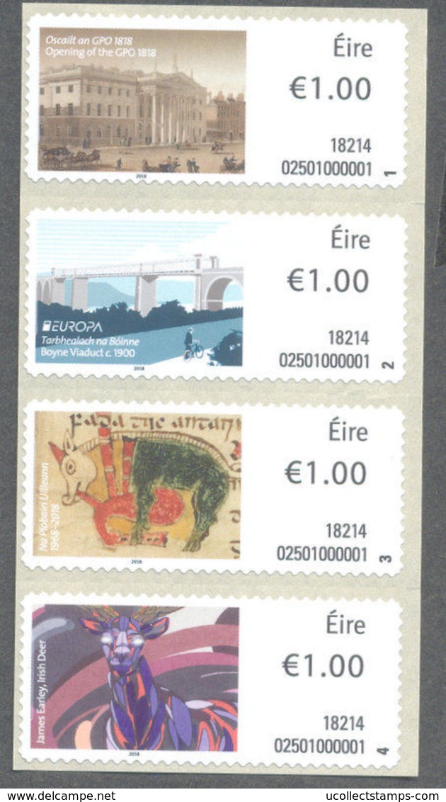 Ierland  2018  ATM 2  Automaatzegels  Europa Brug Bridge   Strip V 4       Postfris/mnh/neuf - Ongebruikt