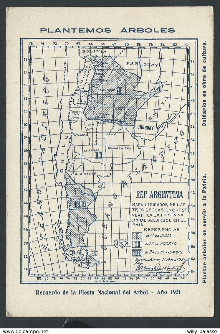 +++ CPA - Carte Géographique - Amérique - Argentine - ARGENTINA - PLANTEMOS ARBOLES   // - Argentine