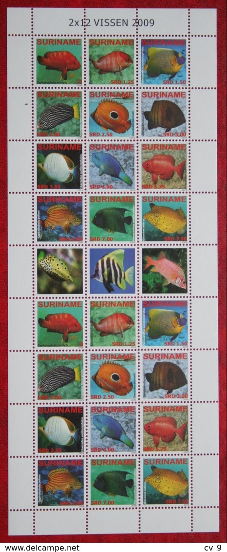 Surinam / Suriname 2009 POISSONS TROPICAUX FISH VIS VISSEN Complete Sheet (ZBL 1616-1627 Mi 2291-2302) POSTFRIS / MNH ** - Suriname