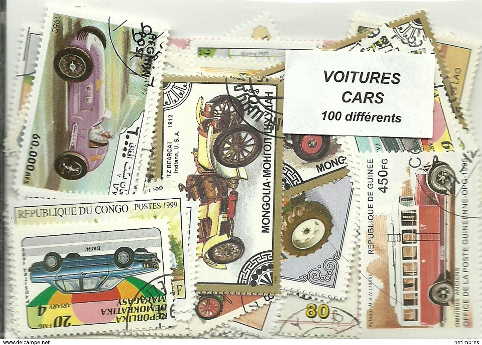 Lot 100 Timbres Thematique " Voitures " - Voitures