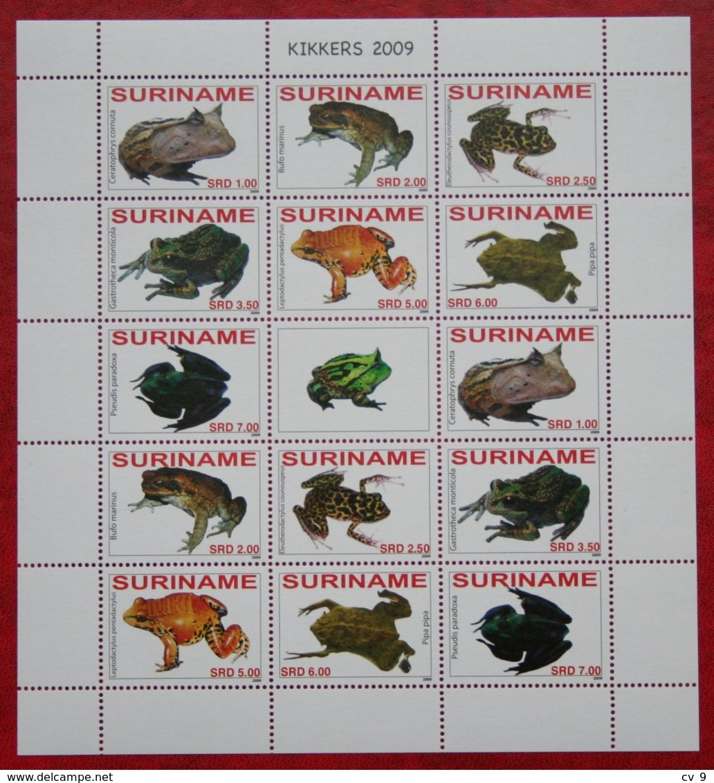 Surinam / Suriname 2009 Kikkers Frogs Frosch Rana Grenouille Complete Sheet (ZBL 1586-1592 MI 2261-2267) POSTFRIS MNH ** - Suriname
