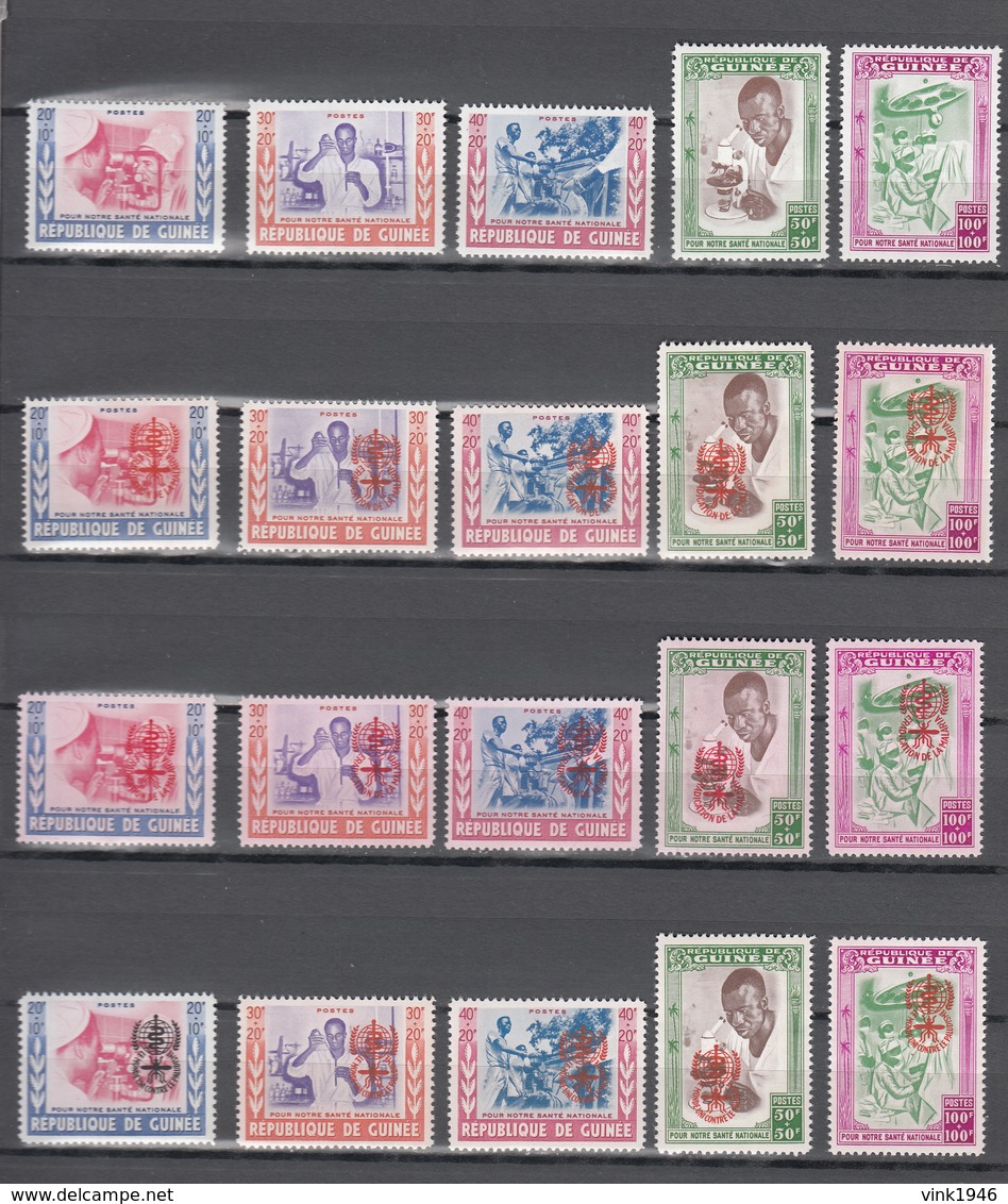 Guinea 1960-1962,20V In 4 Sets,malaria,padulisme,paludismo,mosquito,mug,moskito,moustique,zanzara,MNH/Postfris(A3585) - Ziekte