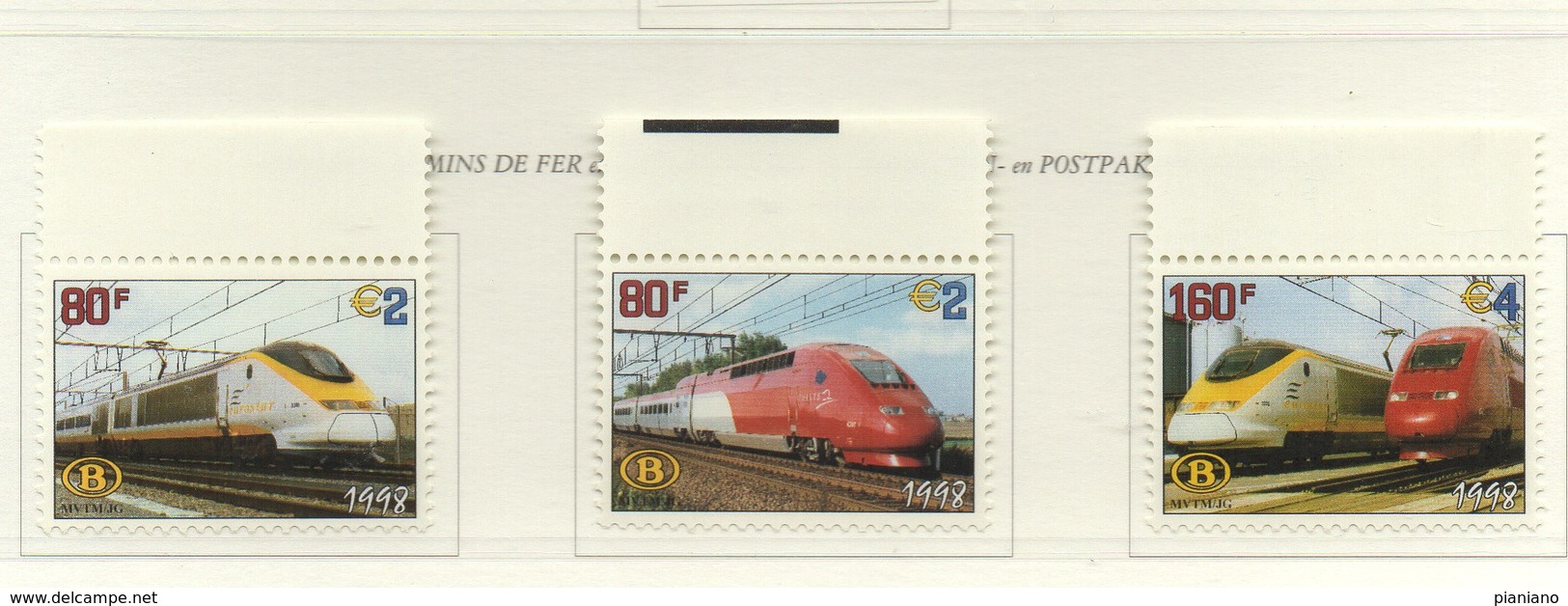 PIA  -  BELGIO  -  1998  : Treni  - (Yv  C.P. 471-73) - Treni