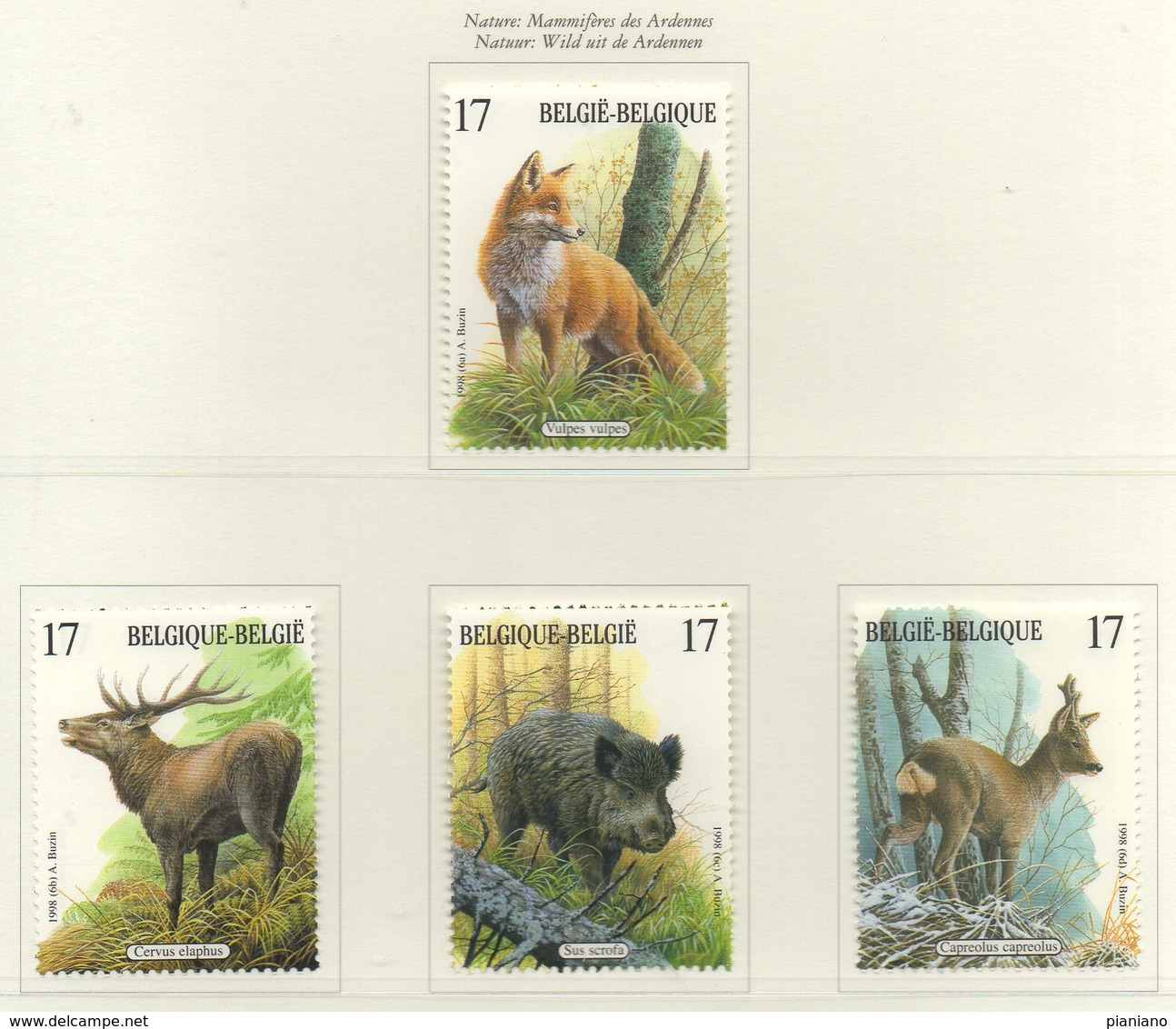 PIA  -  BELGIO  -  1998  : Natura - Mammiferi Delle Ardenne  - (Yv 2748-51) - Altri & Non Classificati