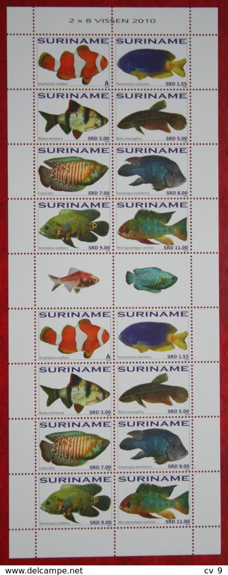 Surinam / Suriname 2010 POISSONS TROPICAUX FISH VIS VISSEN Complete Sheet (ZBL 1756-1763 Mi 2433-2440) POSTFRIS / MNH ** - Suriname