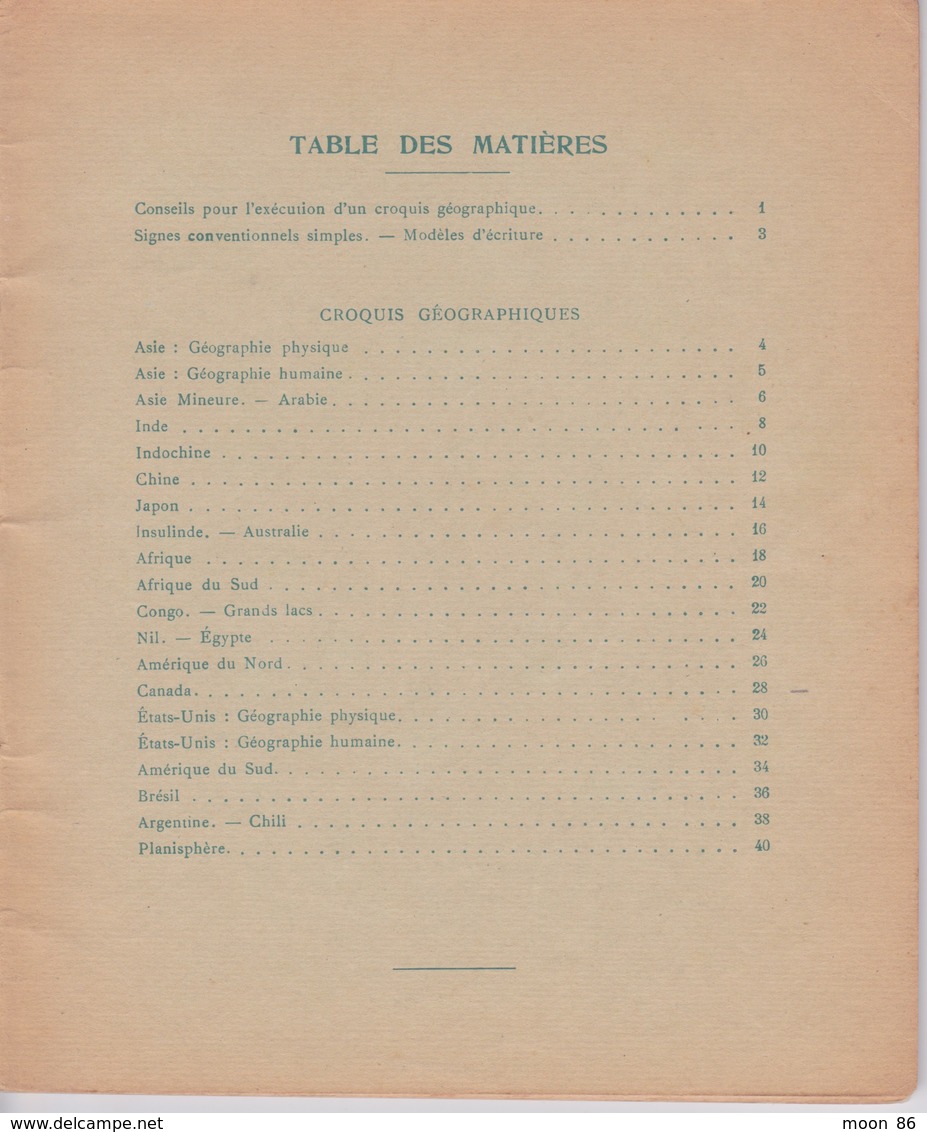 CAHIER De Cartographie ILLUSTRÉ ANCIEN - Le MONDE (Sans L'Europe ) - VOIR TABLE DES MATIÈRE - G