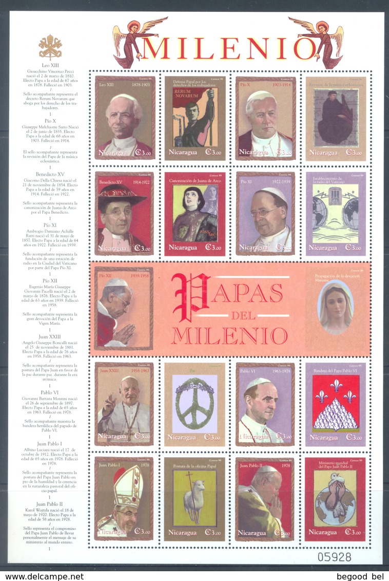 VENEZUELA  - MNH/** - 2000 - MILENION PAPA - Yv 2443-2458 - Lot 18485 - Nicaragua