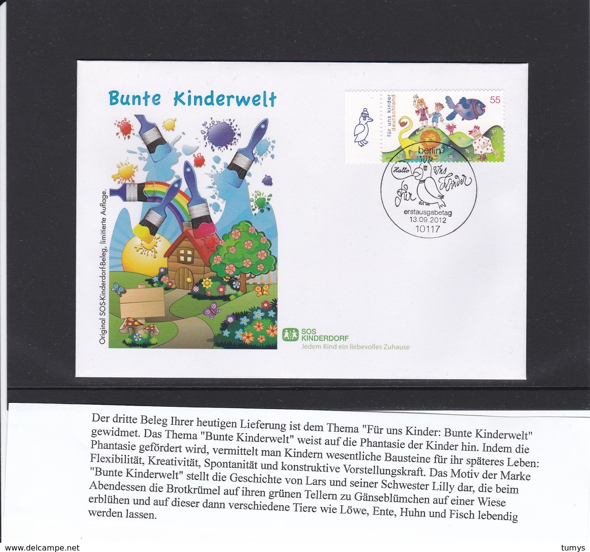 SOS Kinderdorf 17xBelege Kindern gewidmet u. a. Kleine Prinz, Biene Maja, Rotkäppchen, Grimm, Ostern 2012-2015