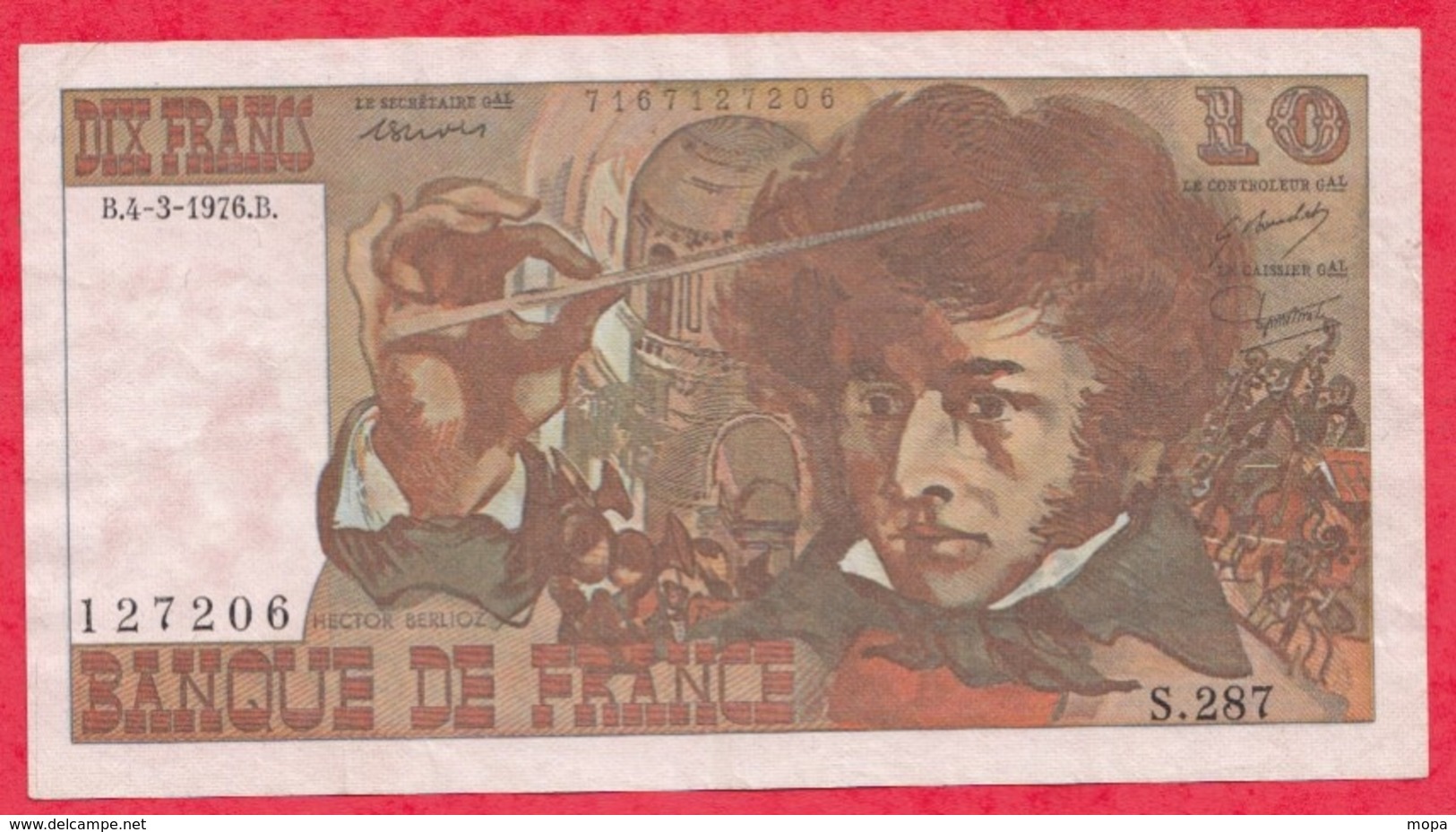 10 Francs "Berlioz" Du 04/03/1976.B -------VG/SUP--Série S.287 - 10 F 1972-1978 ''Berlioz''