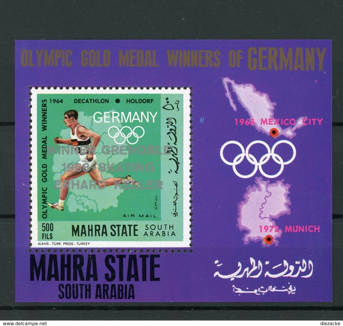 Mahra (Aden) MiNr. Block 15A Postfrisch MNH Olympia (Oly1459 - Sonstige - Asien