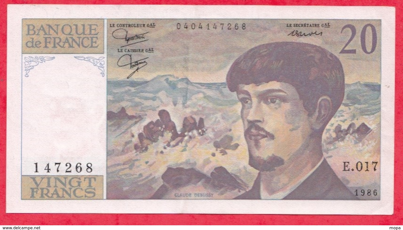 10 Francs "Debussy" 1985 -------XF/SUP+-Série E.017 - 20 F 1980-1997 ''Debussy''