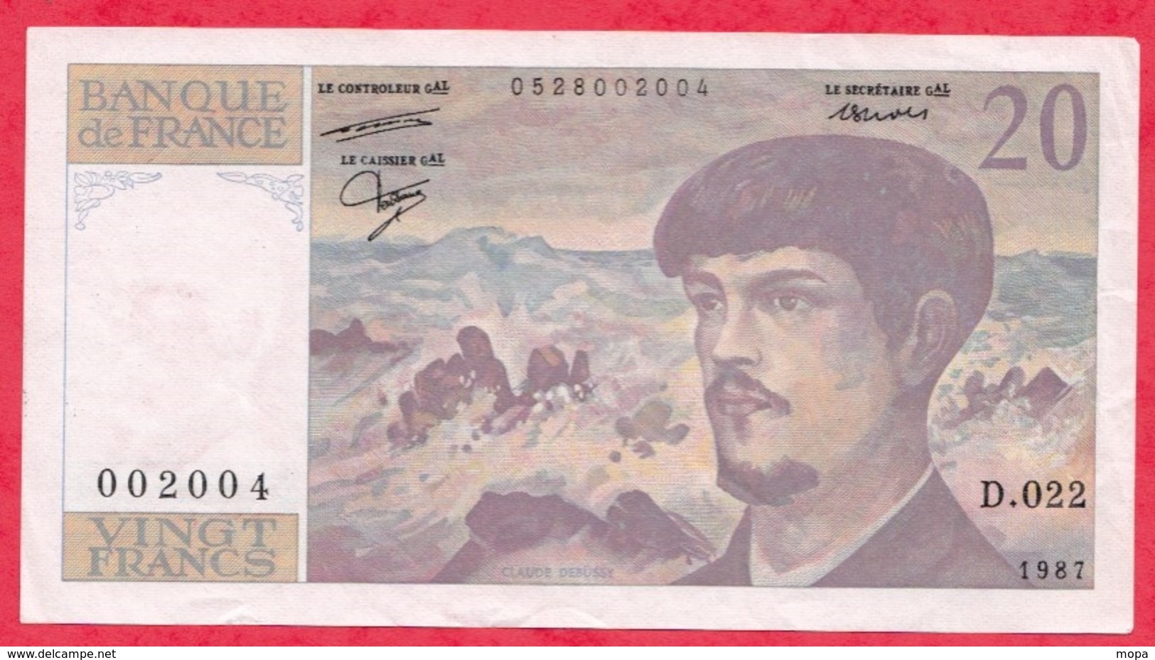 10 Francs "Debussy" 1987 -------XF/SUP+-Série D.022 - 20 F 1980-1997 ''Debussy''