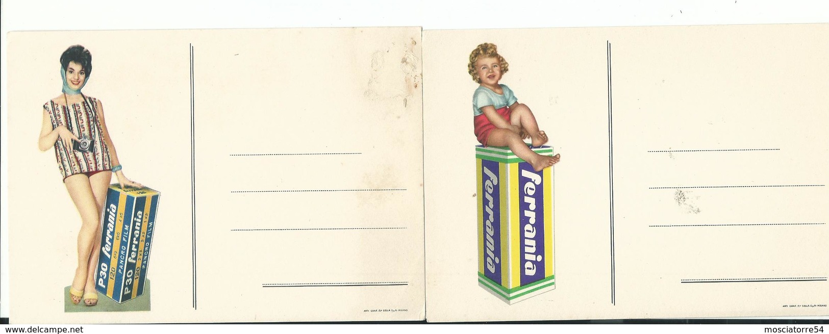 2 CARTOLINE PUBBL FERRANIA NV - Werbepostkarten