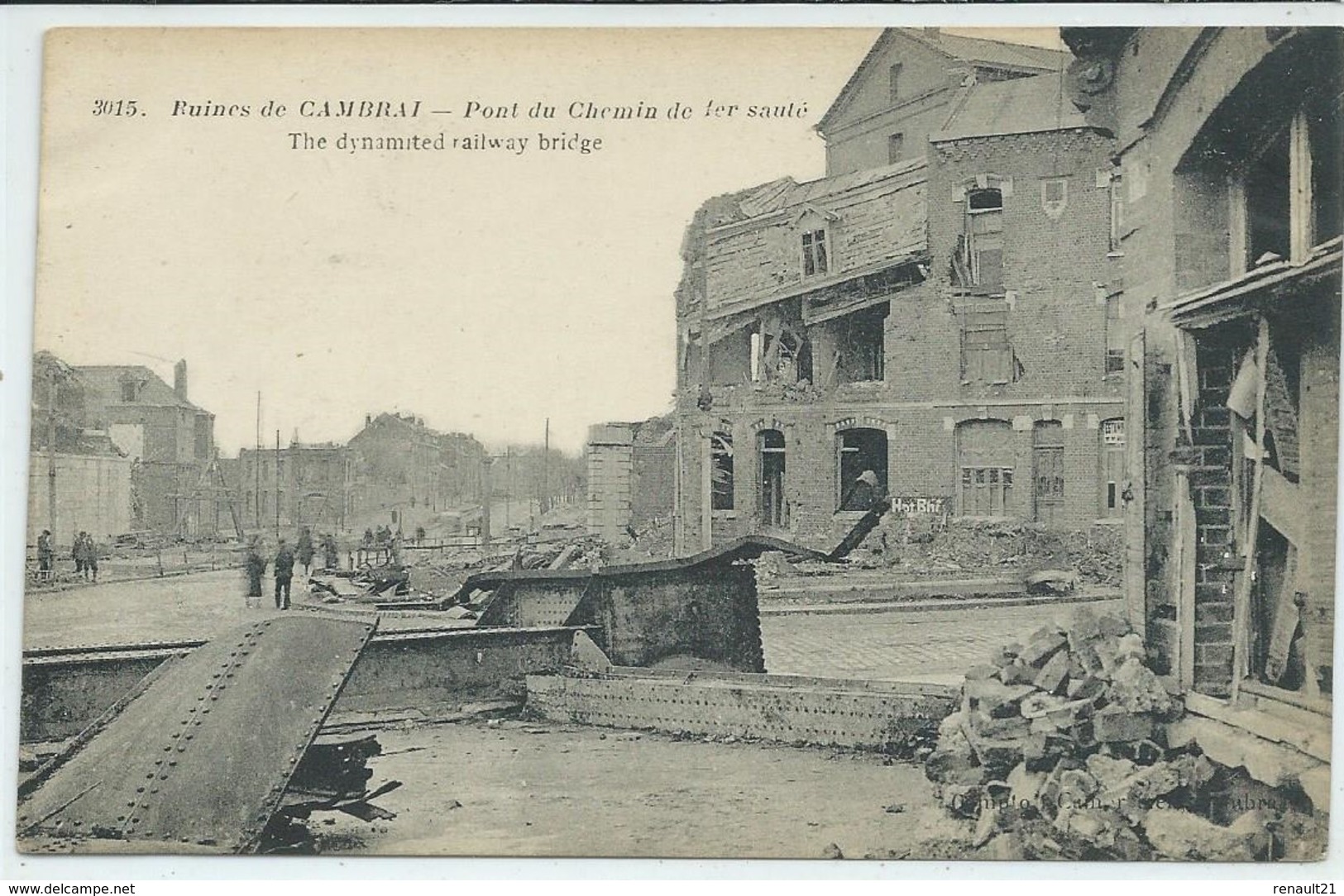Cambrai-Ruines De Cambrai-Pont Du Chemin De Fer Sauté (CPA) - Cambrai