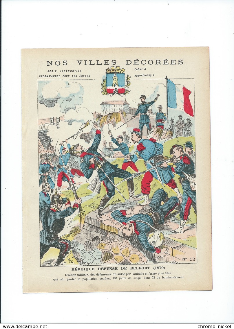 BELFORT Défense Héroïque Armée Française  Protège-cahier Couverture 220 X 175  Bon état 3 Scans - Protège-cahiers