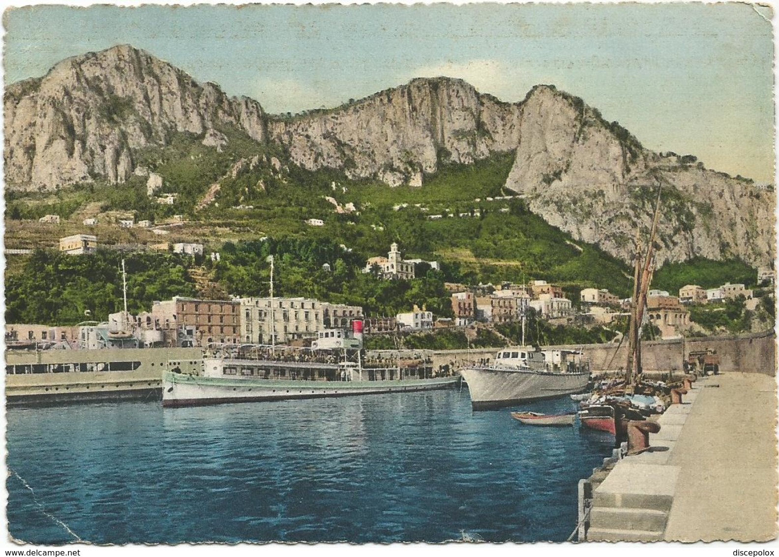 V3176 Capri (Napoli) - Marina Grande - Il Porto - Barche Boats Bateaux / Viaggiata 1955 - Altri & Non Classificati