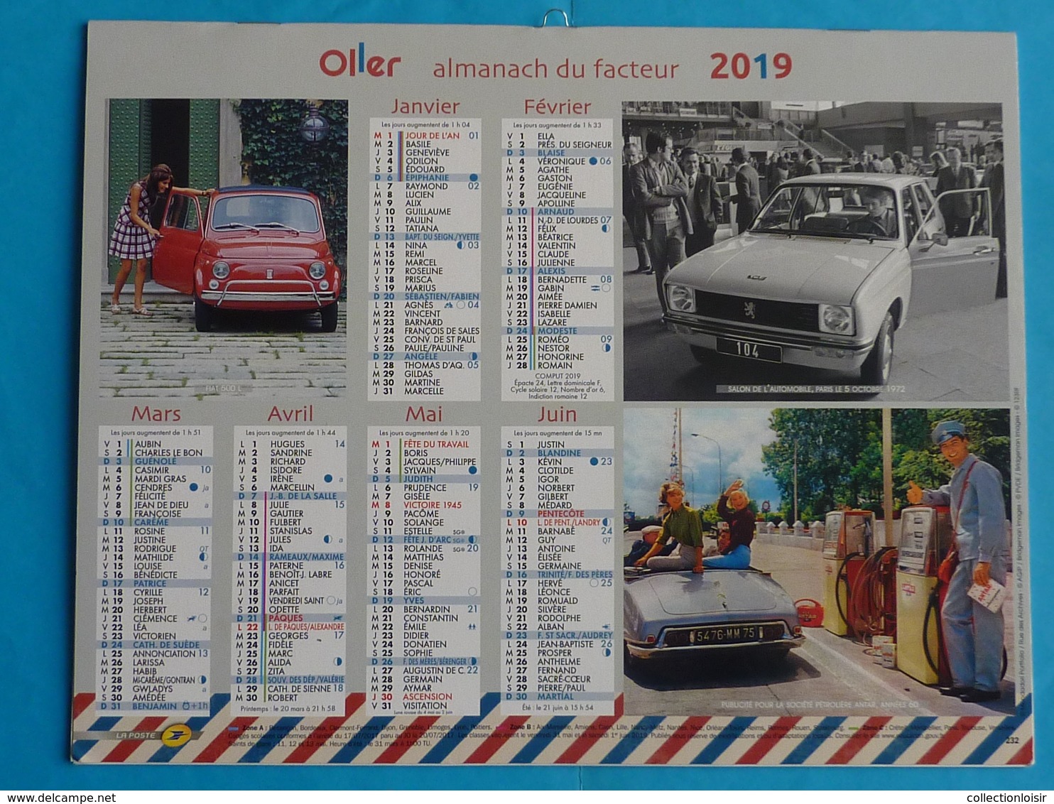 CALENDRIER  ALMANACH  DU  FACTEUR  2019  NEUF !!!  ALPES - MARITIMES  06 - Grand Format : 2001-...