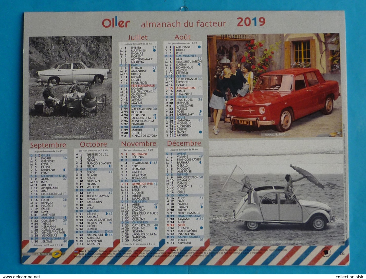 CALENDRIER  ALMANACH  DU  FACTEUR  2019  NEUF !!!  ALPES - MARITIMES  06 - Grand Format : 2001-...