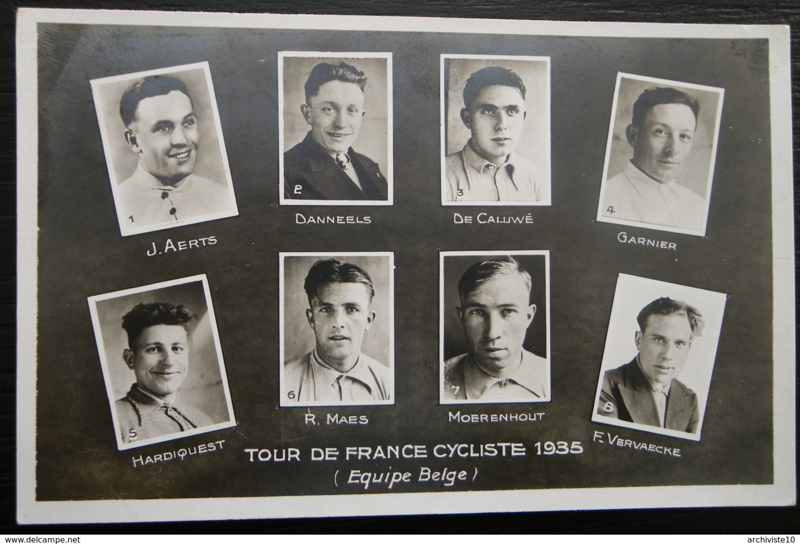 CARTE TOUR DE FRANCE CYCLISTE 1935 EQUIPE BELGE - Cyclisme