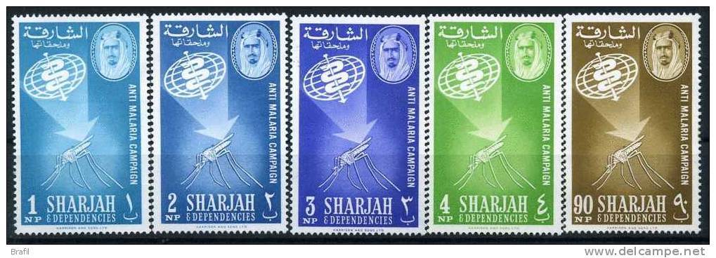 1962 Sharjah,  Lotta Alla Malaria Paludisme, Serie Completa Nuova (**) - Sharjah