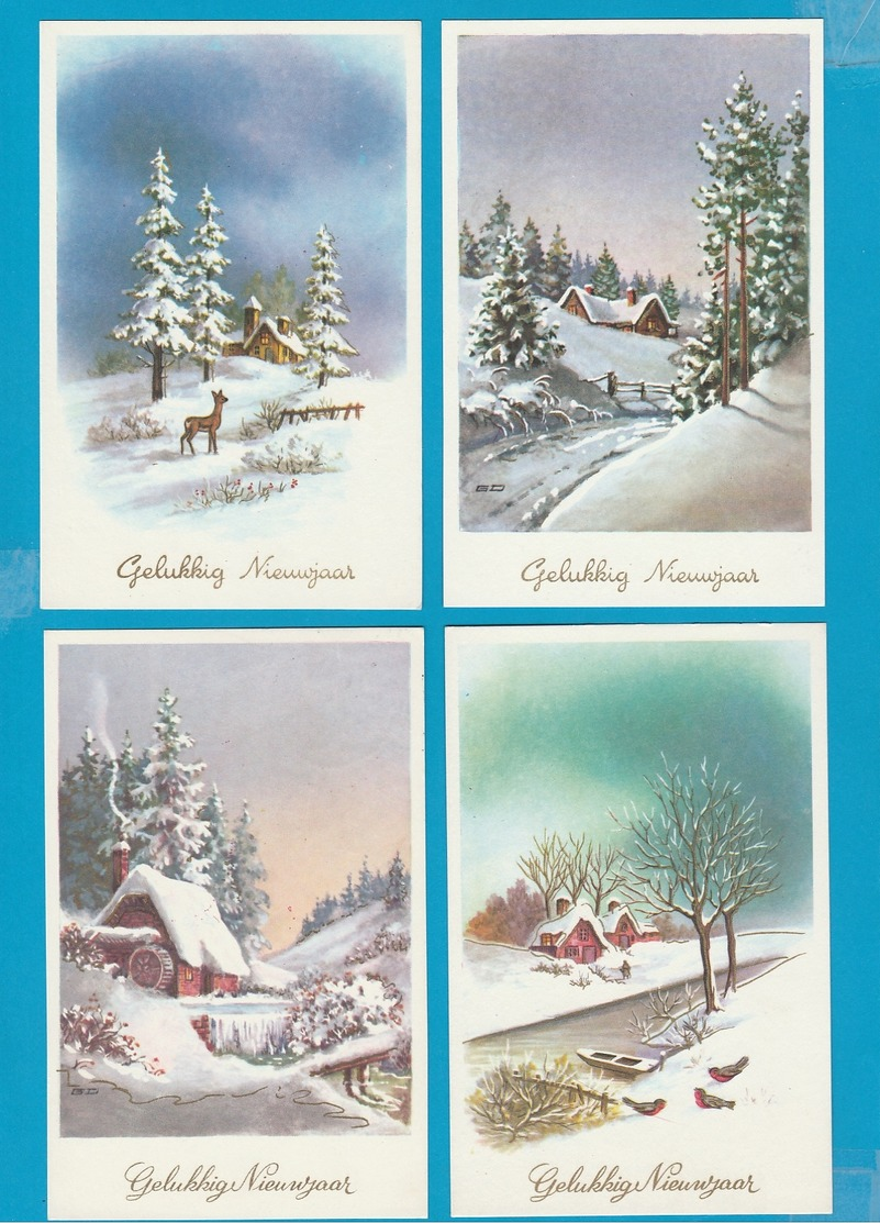 Nieuwjaar, Kerst En Fantasie, Lot Van 70 Postkaarten, Cartes Postales - 5 - 99 Postkaarten