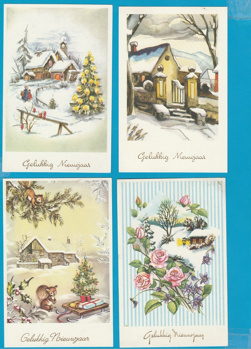 Nieuwjaar, Kerst en Fantasie, Lot van 70 Postkaarten, Cartes Postales