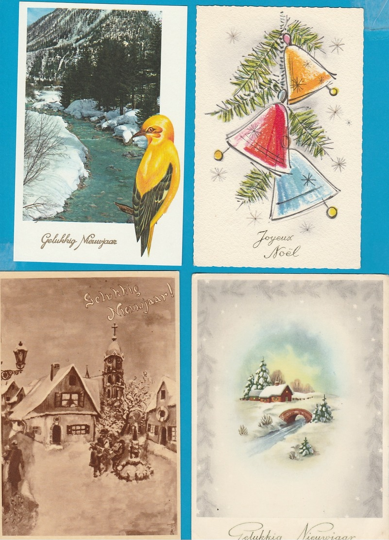 Nieuwjaar, Kerst en Fantasie, Lot van 70 Postkaarten, Cartes Postales