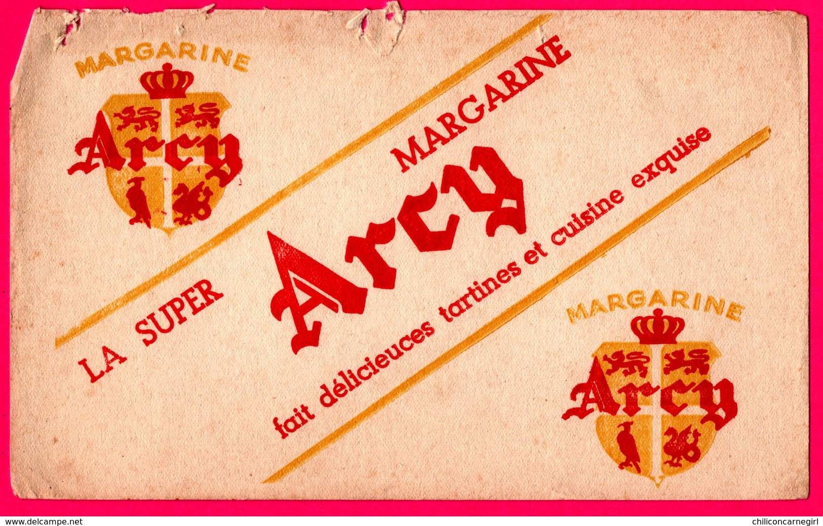 BUVARD - Arcy - La Super Margarine ARCY - Blason Arcy - Alimentaire