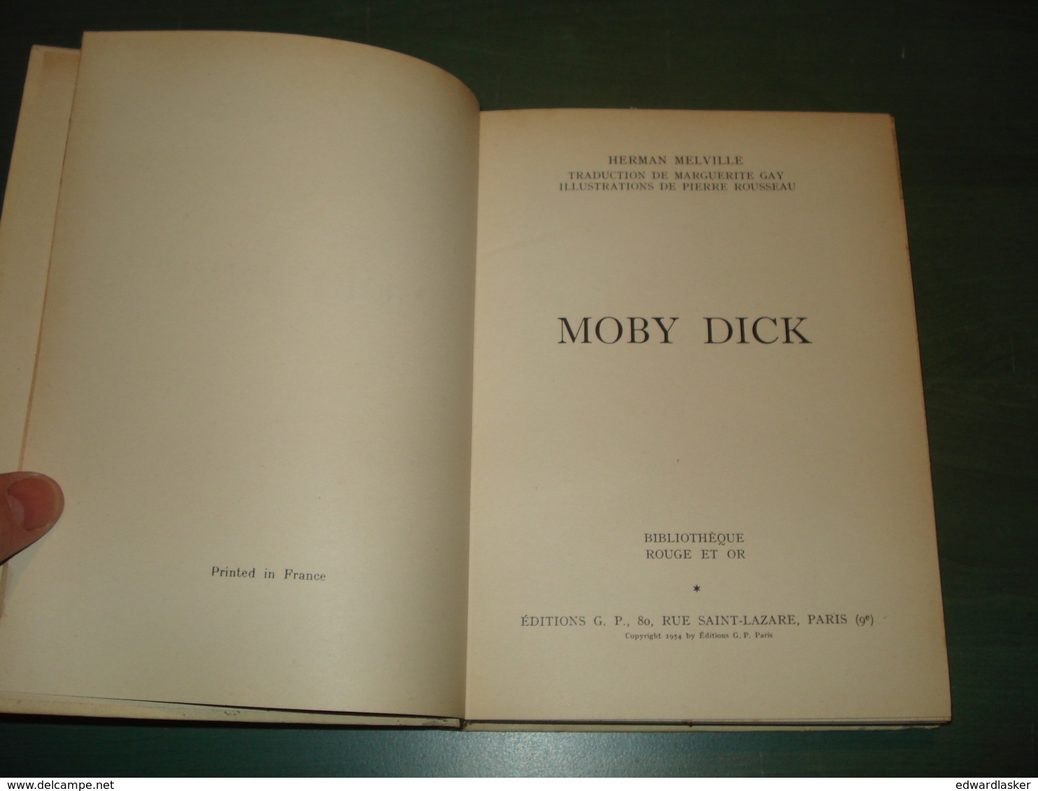 Bibl. ROUGE ET OR n°72 : MOBY DICK //Herman Melville - 1954 - Pierre Rousseau
