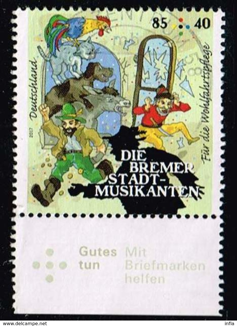 Bund 2017, Michel# 3283 - 3284 O Die Bremer Stadtmusikanten - Used Stamps